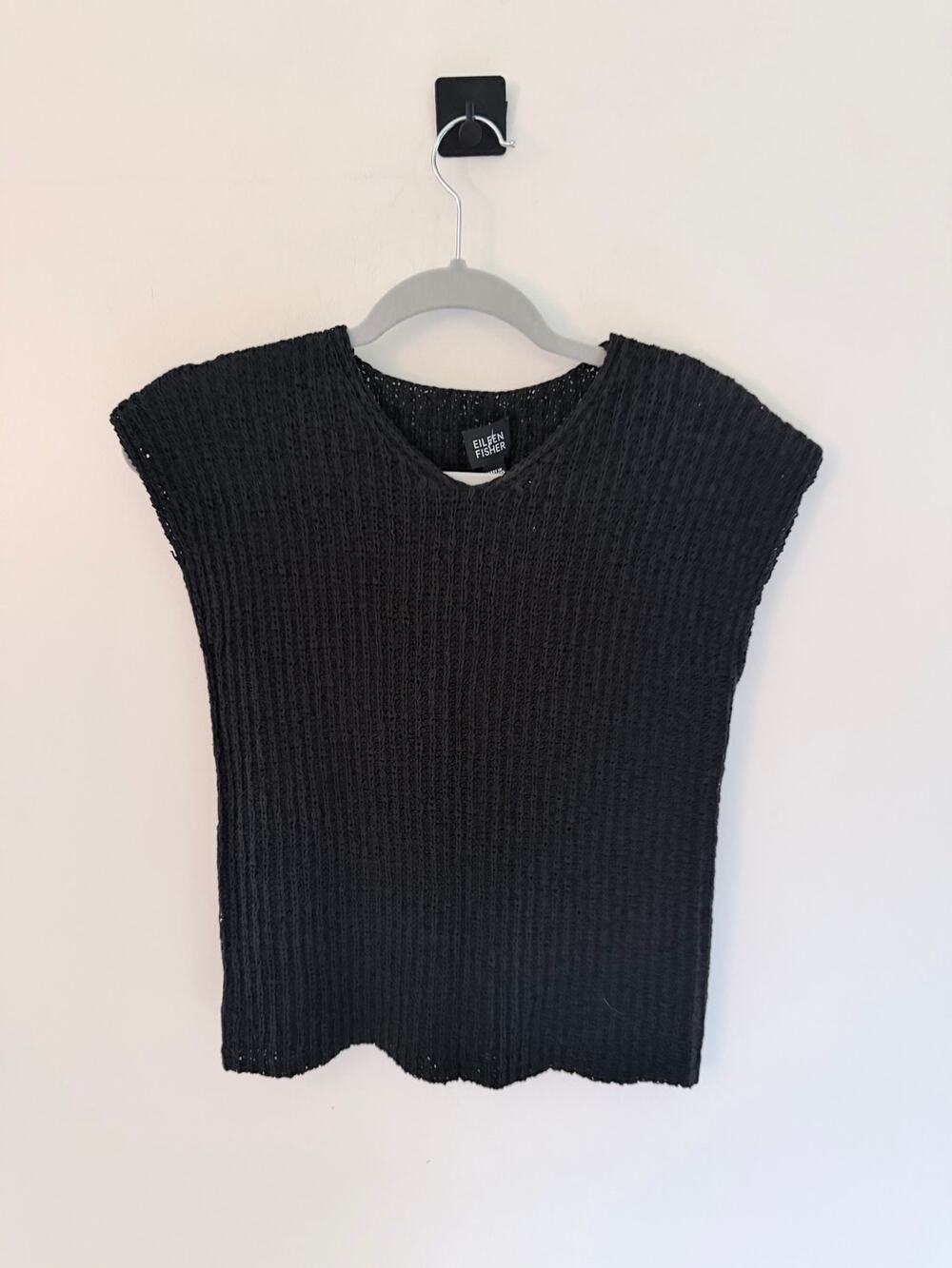 NWT Eileen Fisher Women’s Charcoal Gray Ribbed Sleeveless Tank Top-Size Small